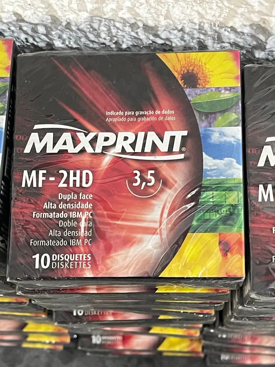 Lote 90 caixas DISQUETE MAXPRINT 2HD 3.5 1.44MB