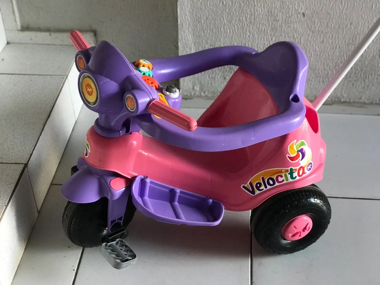 Triciclo Infantil Velocita Rosa e Roxo
