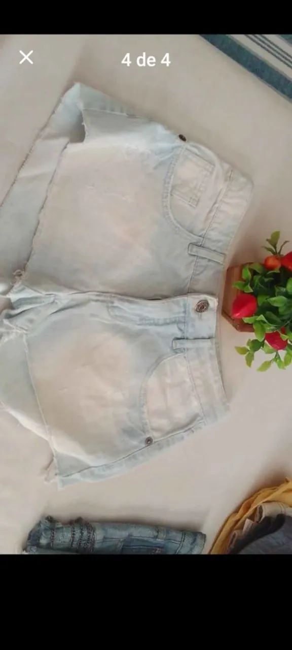 Short Jeans Customizado Guess com Strass - Foto 2