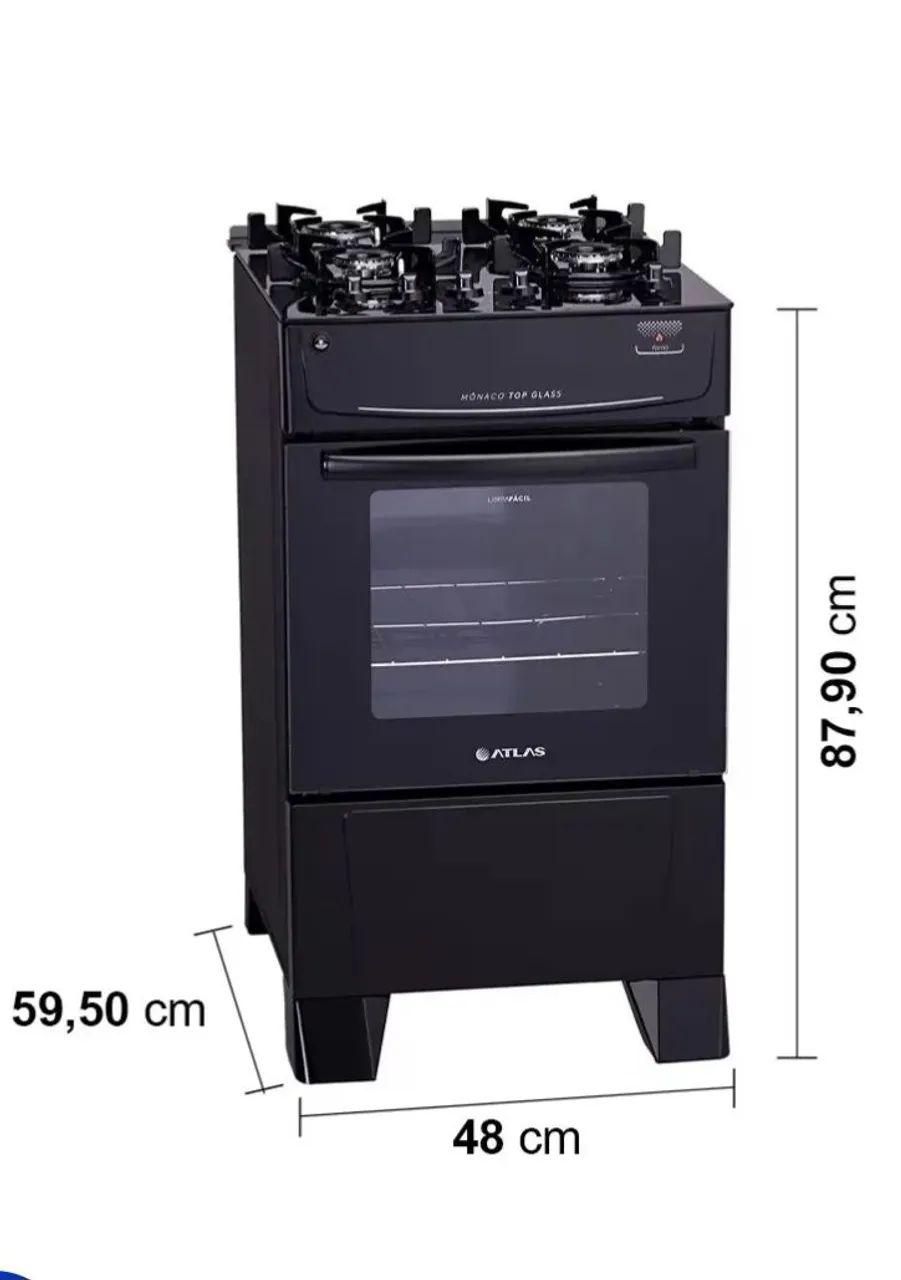 Fogão Atlas 4 bocas mesa de vidro  novo lacrado!