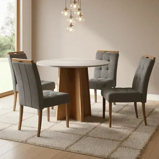 Mesa Redonda Celebrare 100 com 4 Cadeiras Sophia - Receba Hoje  - Foto 4