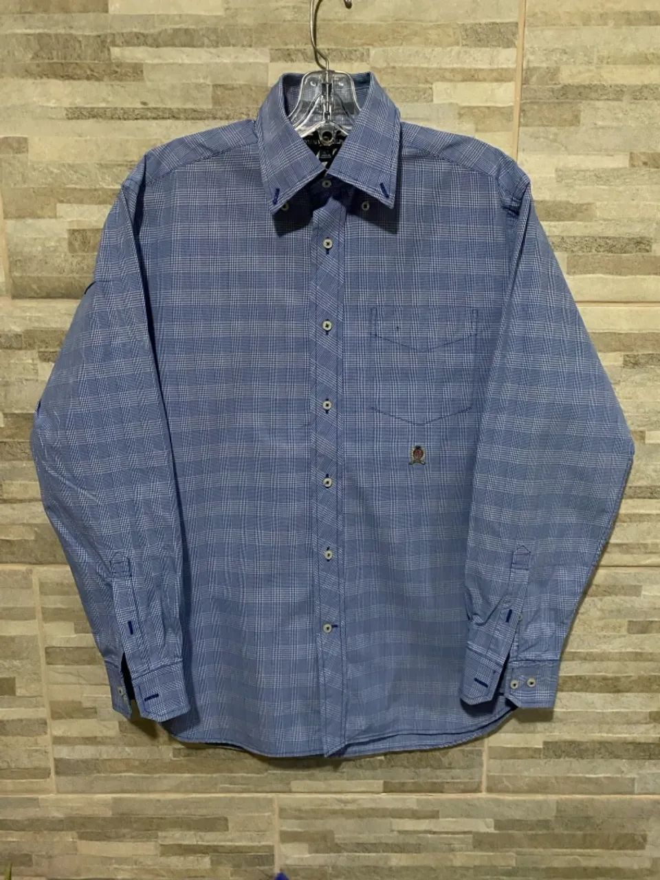 Tommy Hilfiger Blue Plaid Dress Shirt