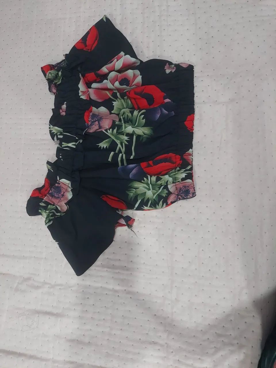 Blusa cropped feminina floral