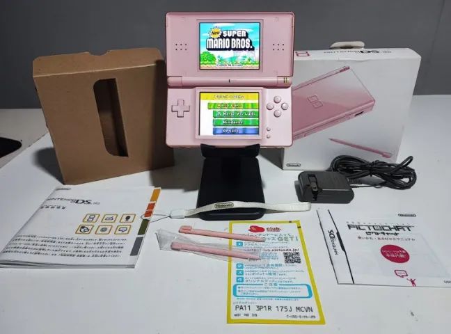 Nintendo DS lite rosa completo, serial batendo, item de coleção, aceito cartao
