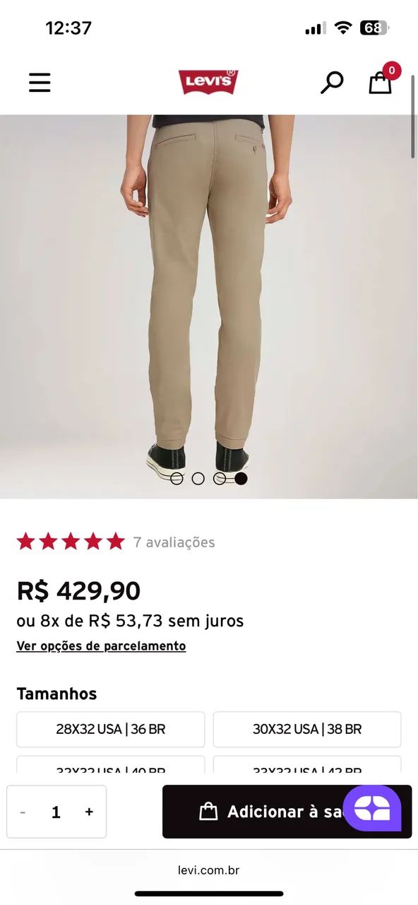 Levi's Strauss Calça Chino Masculina (48) - Foto 3