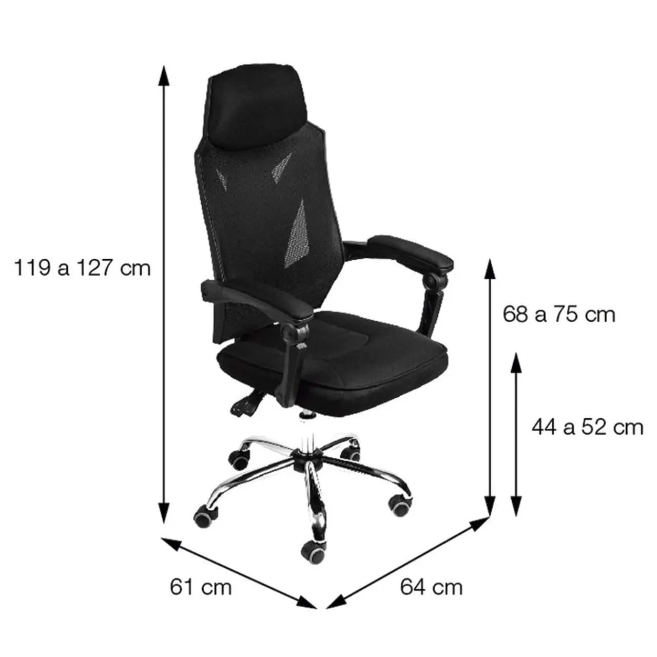 Cadeira Gamer Falcon Tela Base Cromada (Nova Direto da Fábrica) - Foto 3