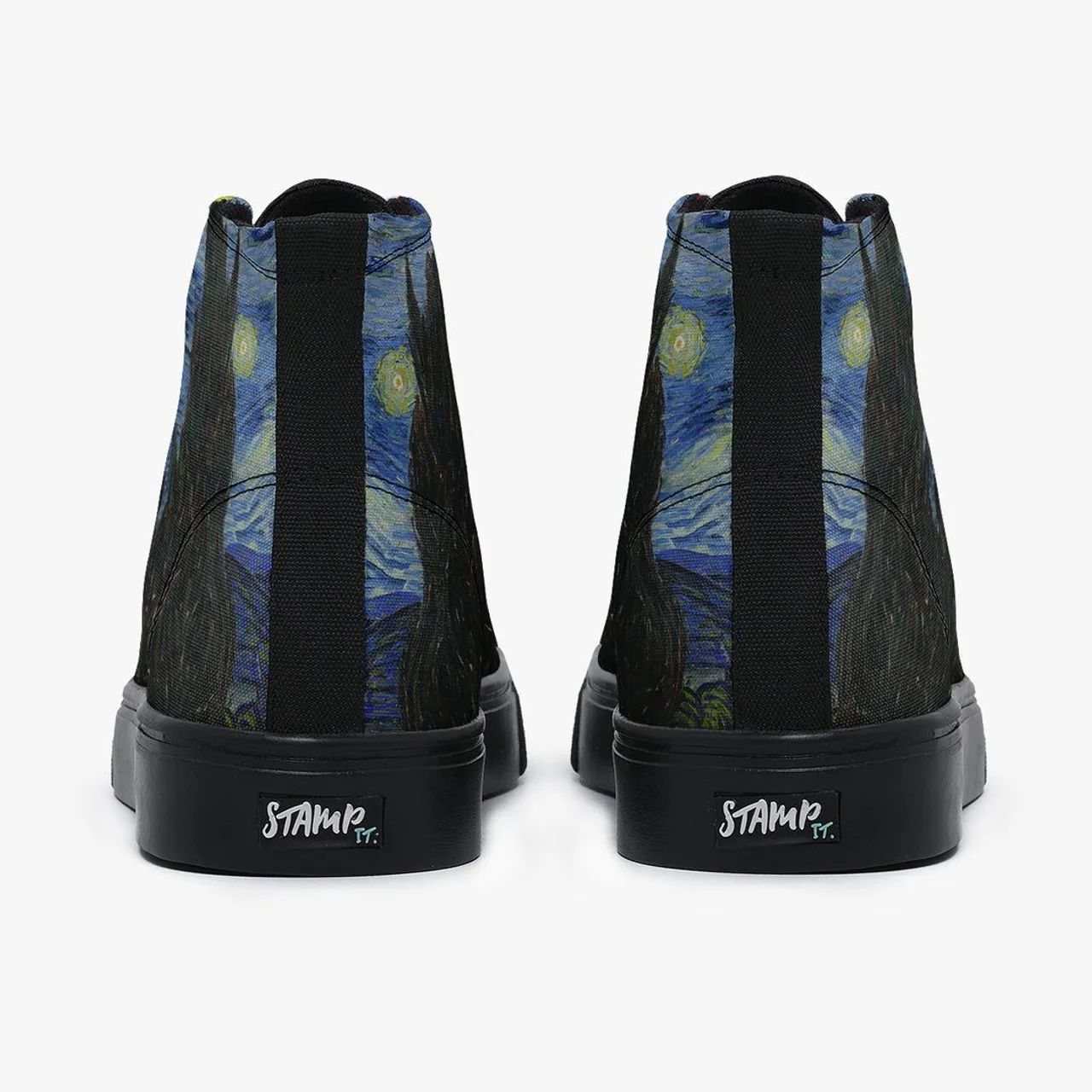 Tênis Cano Alto Noite Estrelada Arte Van Gogh Calçados Santa