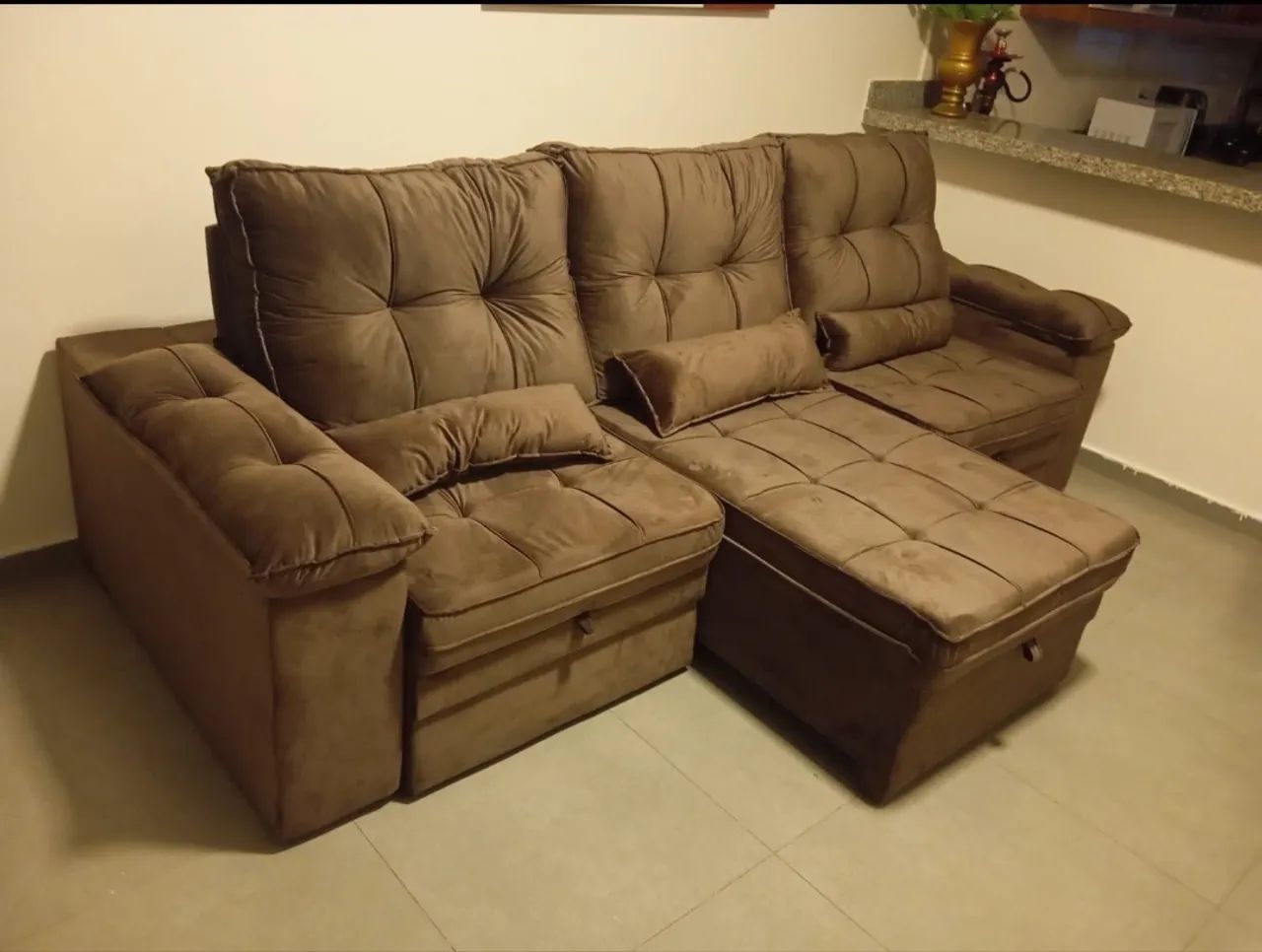 SOFÁ RETRÁTIL E RECLINÁVEL SUPER CONFORTÁVEL E ELEGANTE 2,90 MTS  - Foto 3