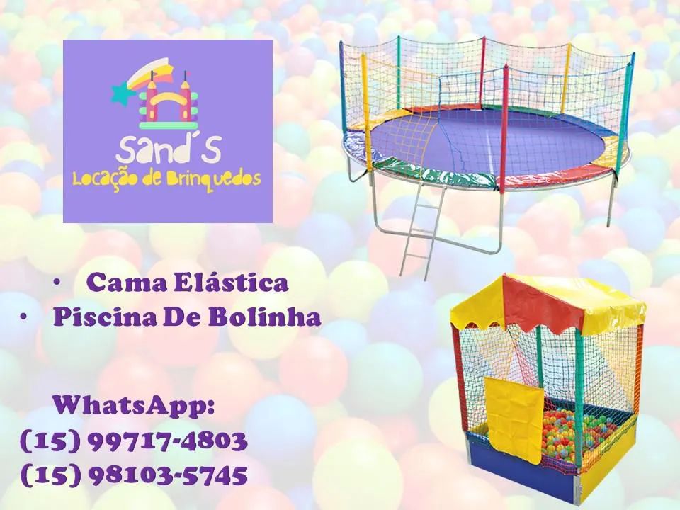 Aluga-se piscina de bolinhas e cama elástica 