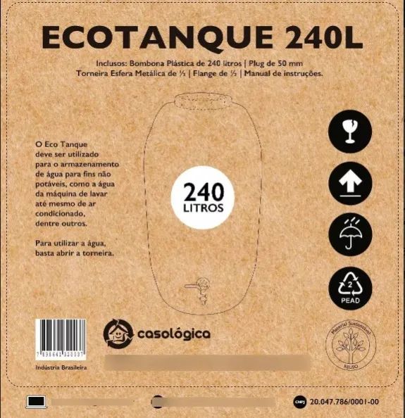 Eco Tanque 240l - Bombona / Tambor - Coleta De Água! - Foto 4