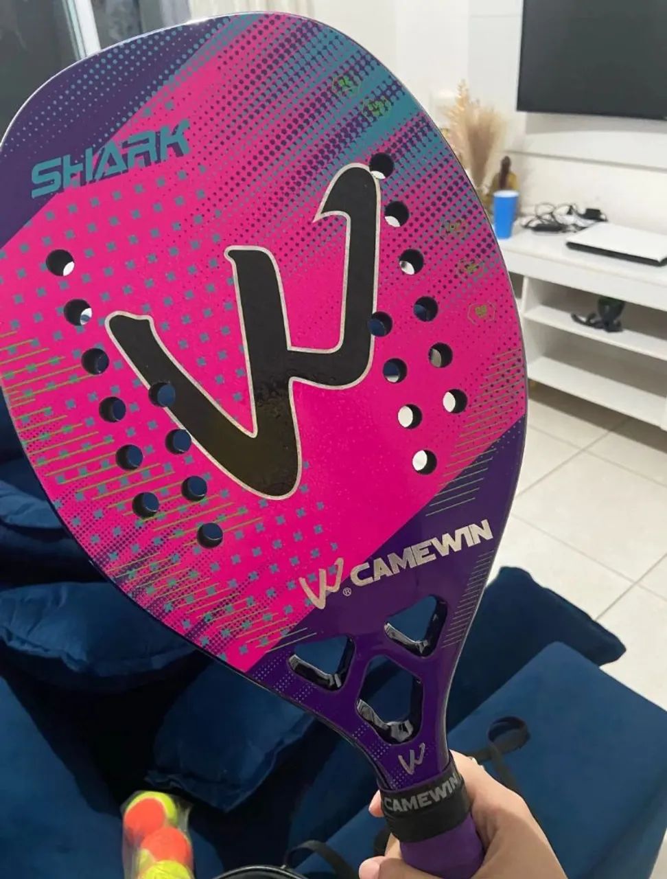 Raquete de Beach Tennis Shark Camewin - Foto 5