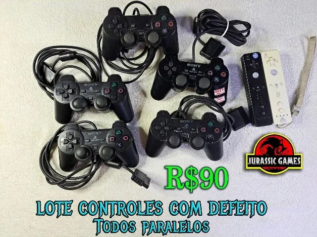 Lote de controles com defeito. Nintendo Wii e Playstation 2. Ps2. Venda no estado 