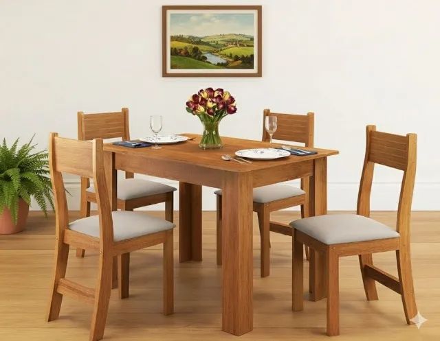 Mesa de jantar com 4 cadeiras 