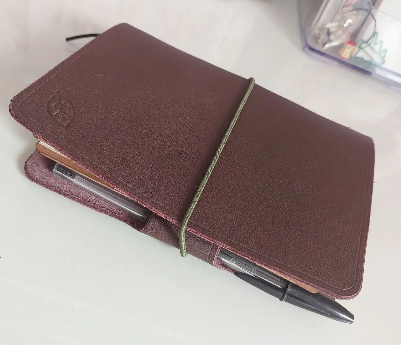 Capa A6 de couro legítimo feita a mão NOVA - Traveler's Notebook (TN) Midori caderno - Foto 2