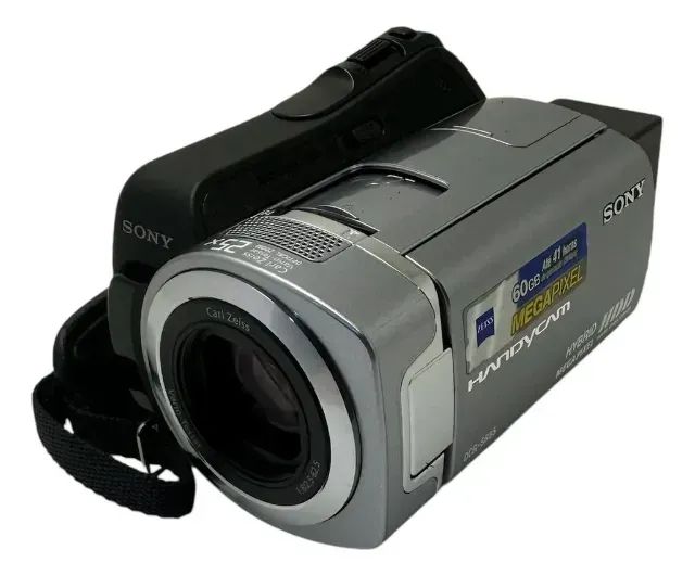 Câmera Filmadora Antiga Sony Dcr-sr85 1mp 60gb Zoom 25x Cor Prateado