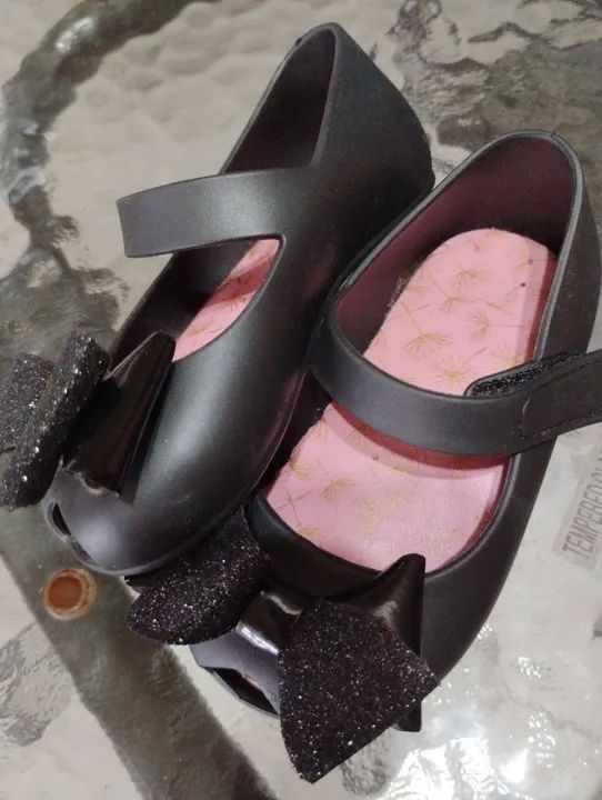 Sapatilhas Pimpolho colo Preta com Laço Tam 18  - Foto 4