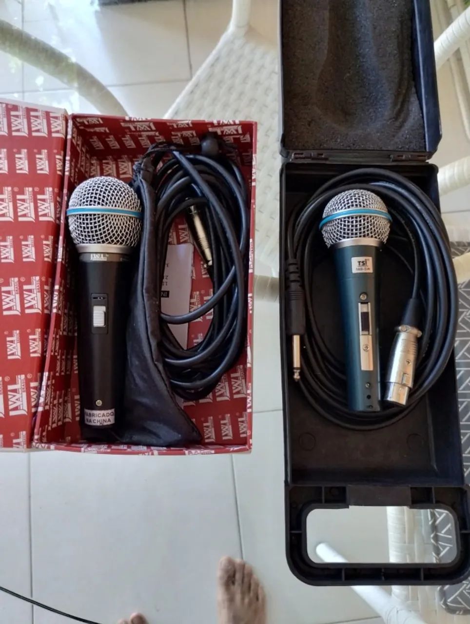 Caixa de som Lexsen 190w, tripé, dois microfones e um pedestal  - Foto 5
