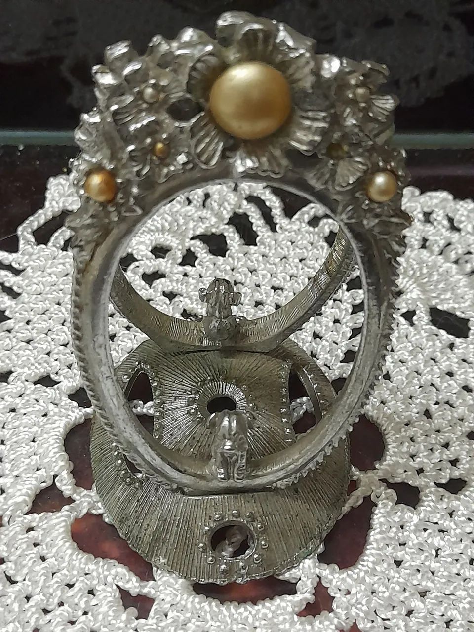 Porta guardanapo  Vintage com Detalhes Florais e Pérola - Foto 2