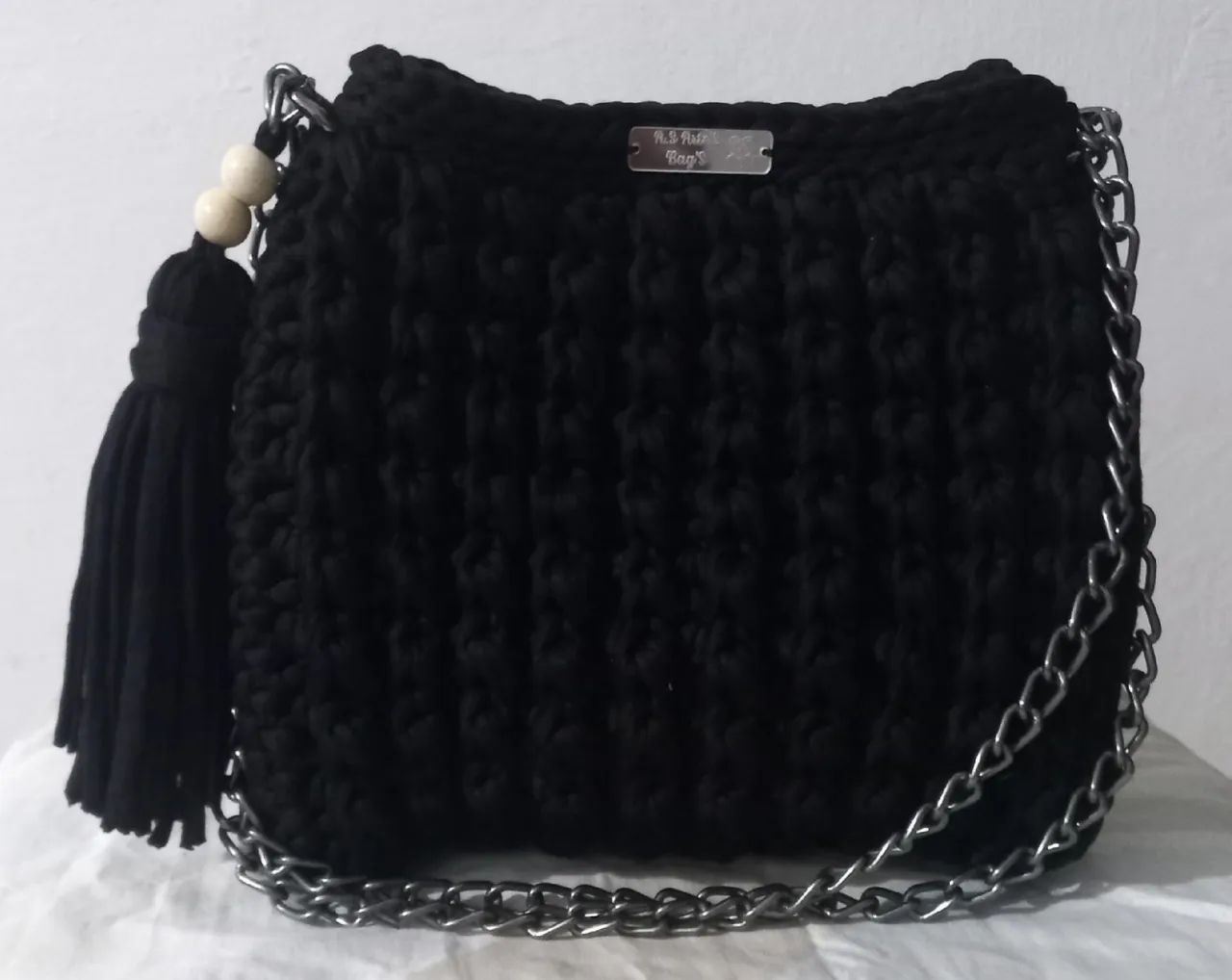 Bolsas de crochê fio de malha. - Foto 4