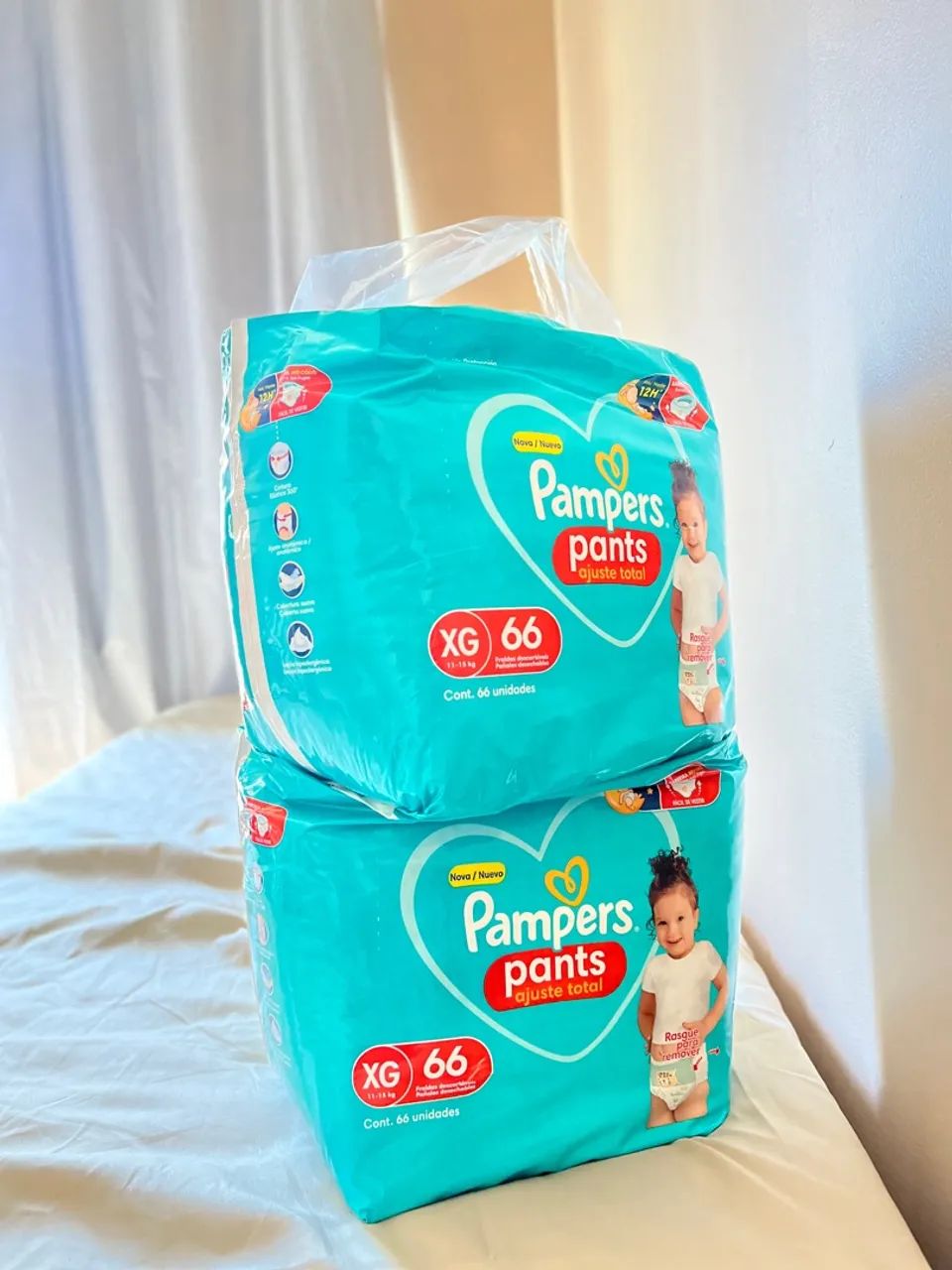 FRALDA PAMPERS PANTS AJUSTE TOTAL XG 66 unid - Foto 2