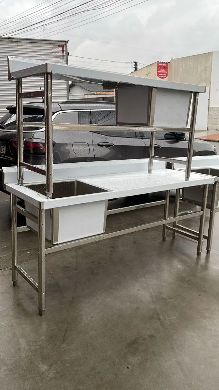 Pia total inox 1,20x70 cuba lado esquerdo (Ester) - Foto 3