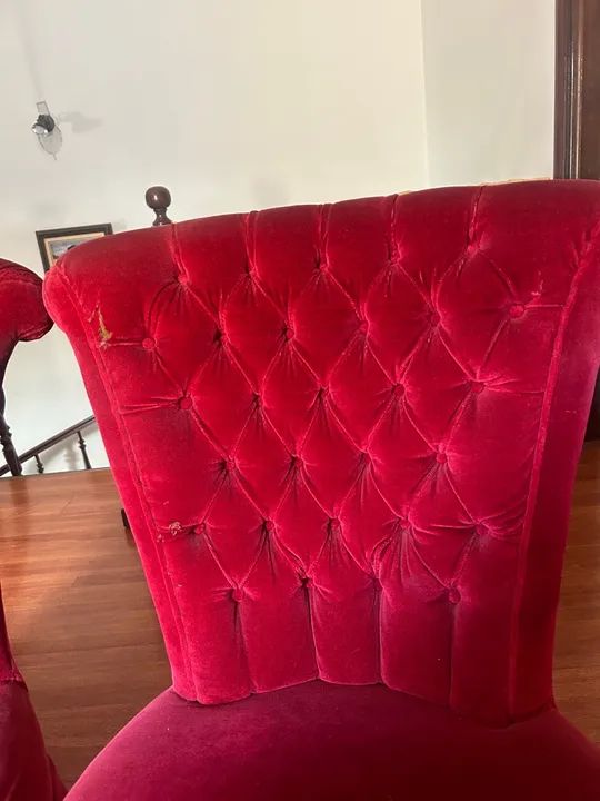 Par de Cadeiras em Veludo Vermelho - Foto 3