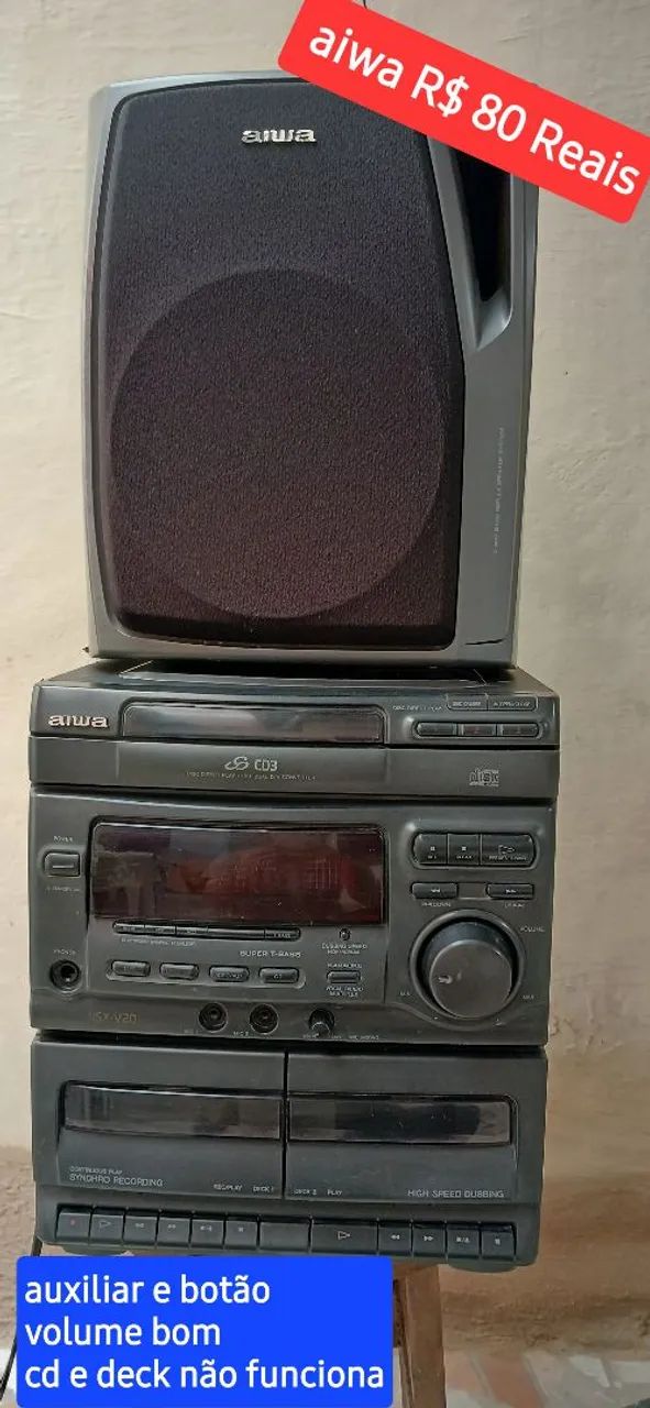 Som Aiwa com CD Player e toca-fitas - Foto 2