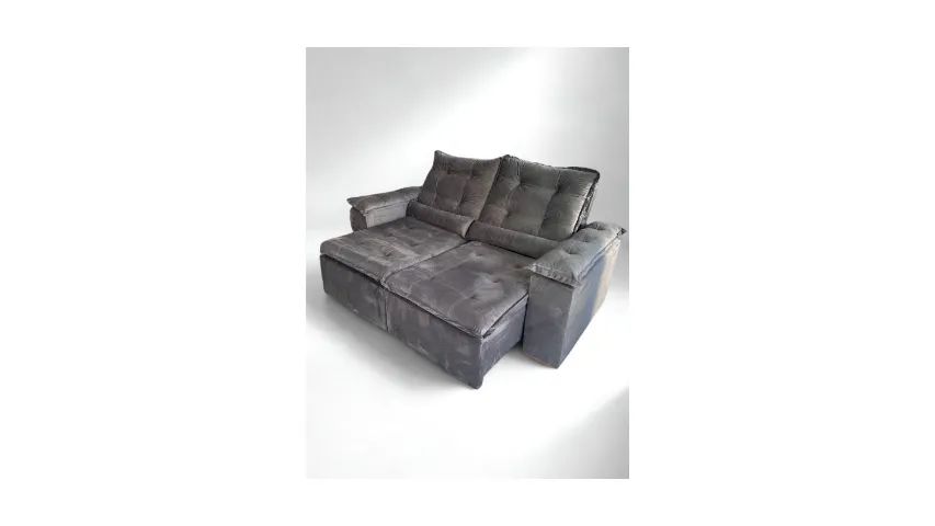 Sofá Retrátil 2m Londres com Pillow D33 e Catraca Reclinável