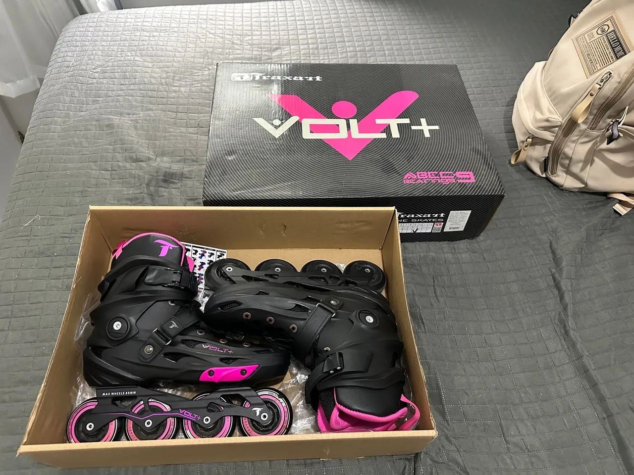 PATINS VOLT + 2.0 ROSA - 80MM ABEC-9 - Foto 3