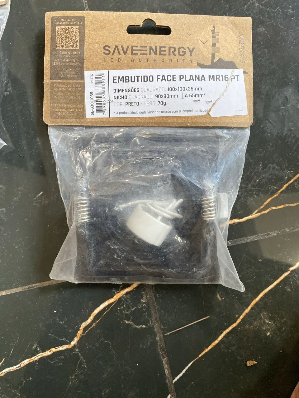 EMBUTIDO FACE PLANA MR16PT