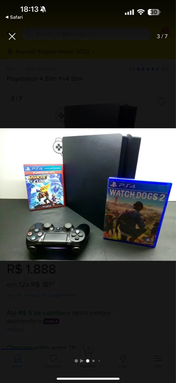 ? PS4 Slim + 1 Controle + Jogos | Excelente Estado