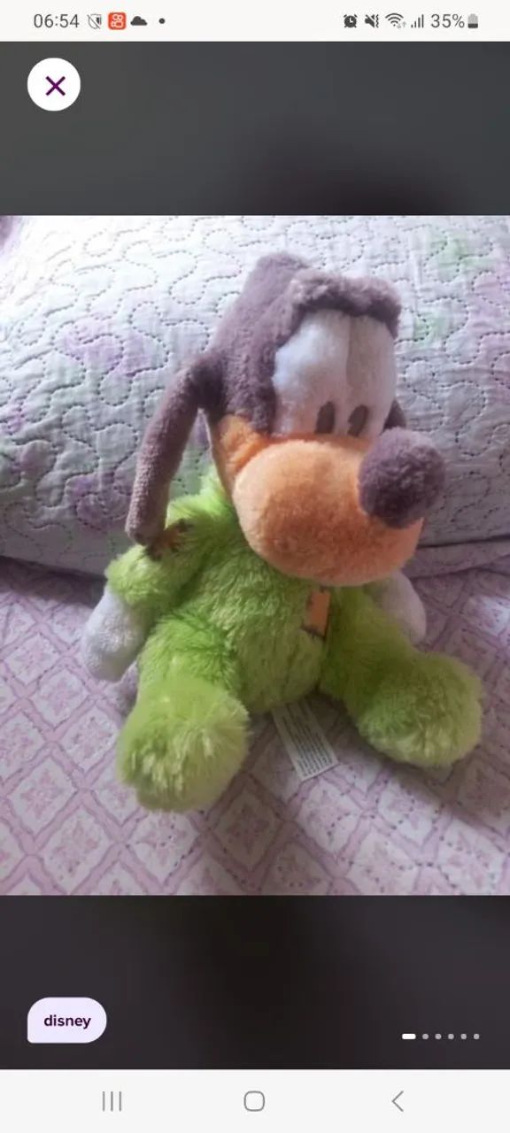 Pateta baby pelúcia  Disney  com chocalho. 