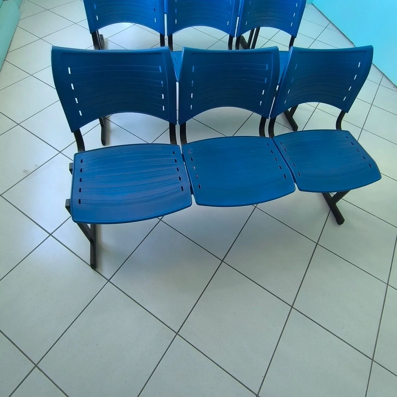 Longarina 3 lugares Azul