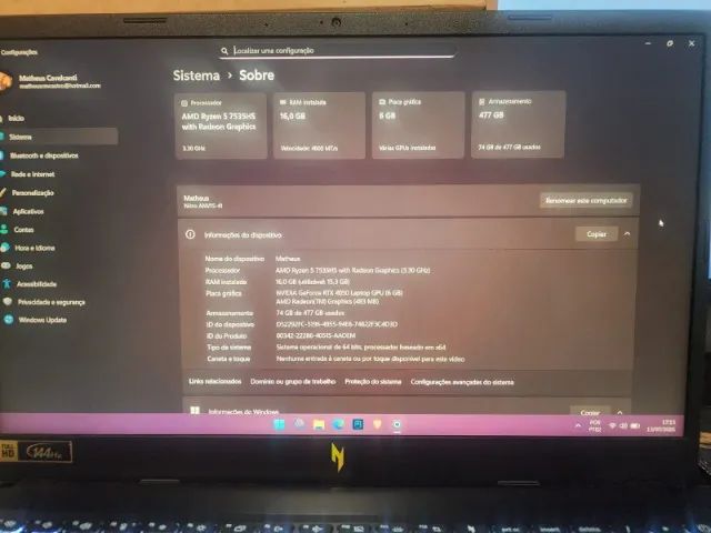 Notebook acer nitro v15 - Foto 3