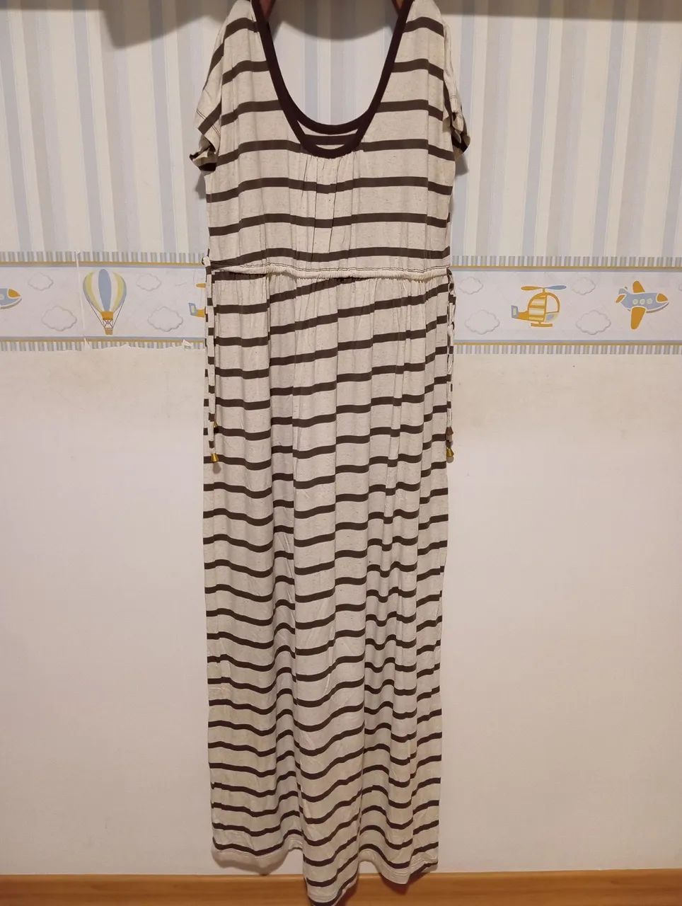 Vestido longo para gestante, dia a dia 