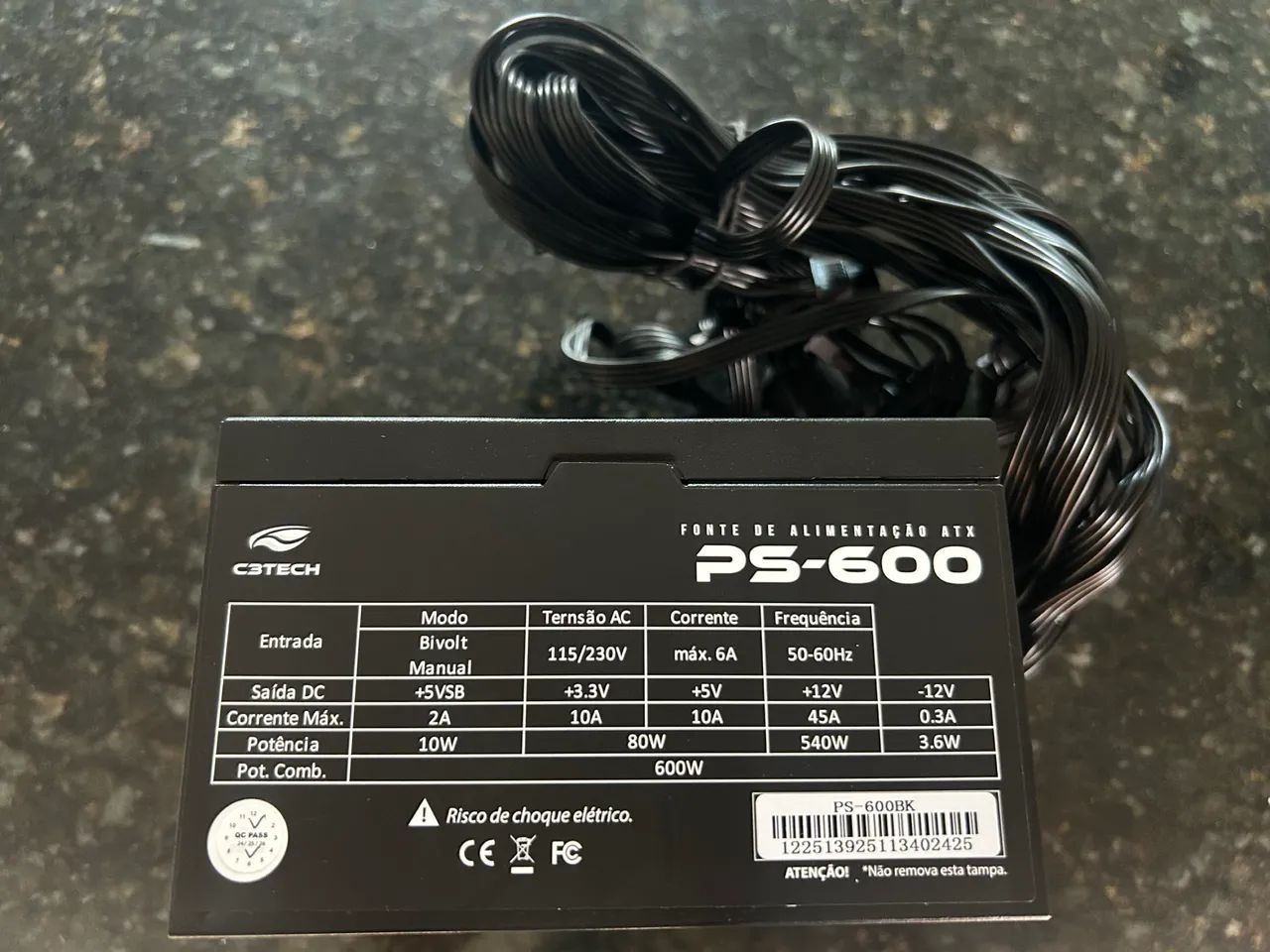 Fonte ATX 600W C3Tech PS-600 - Sem uso - Foto 3