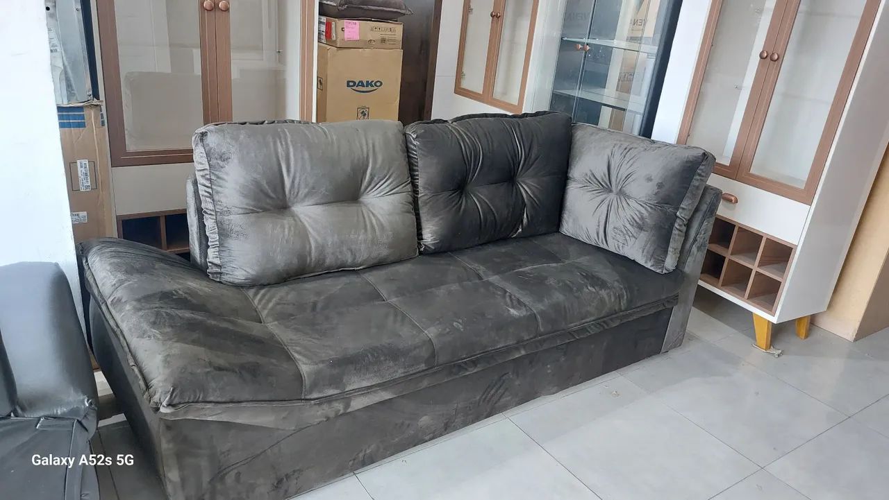 Sofa 2,12m largura veludo - Foto 4