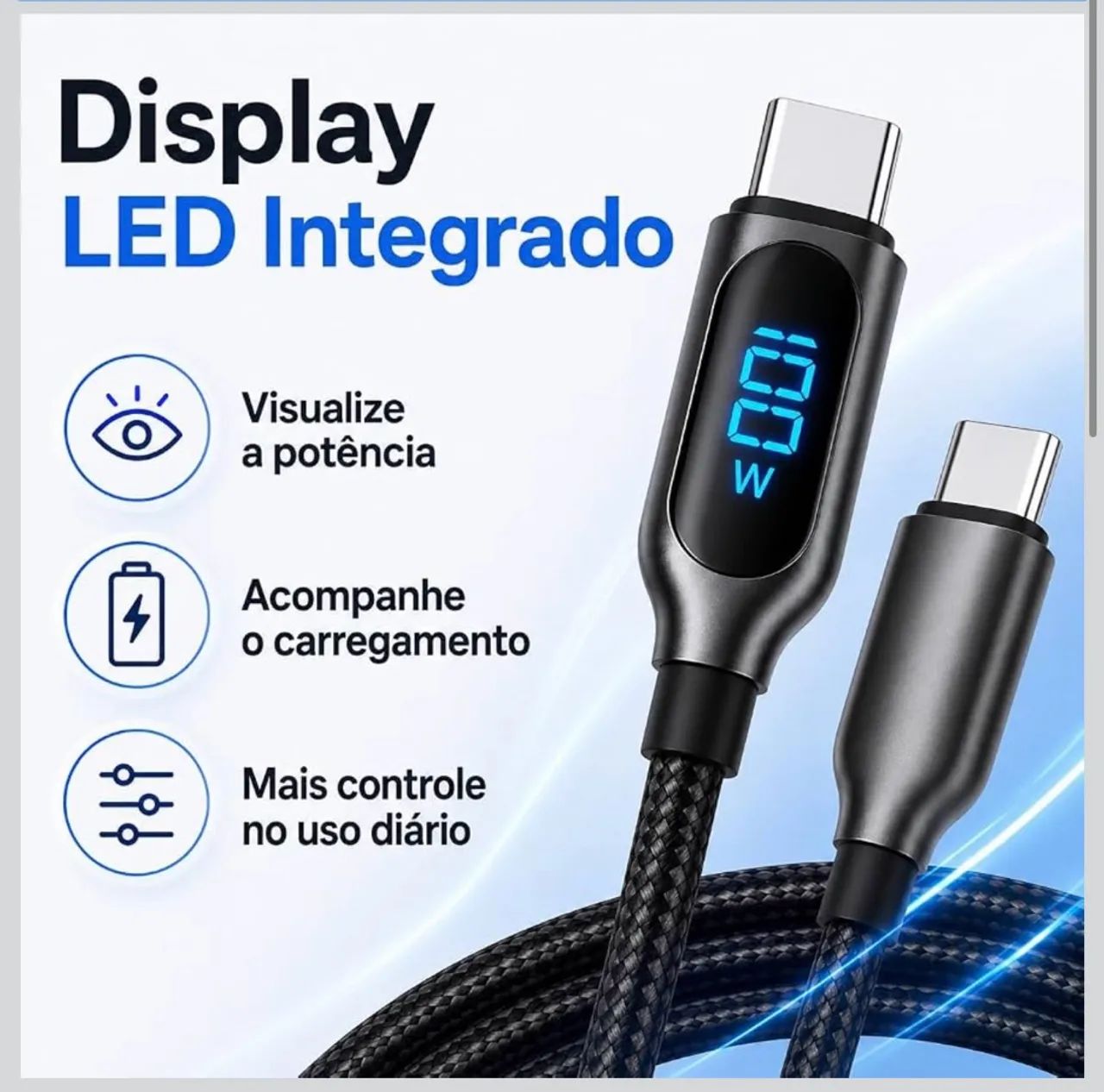 CABO HREBOS PREMIUM TECHVIEW 100W ? USB-C PARA USB-C - COM DISPLAY? - Foto 2