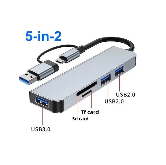 Hub Usb Multifuncional 5 em 2  - Foto 2