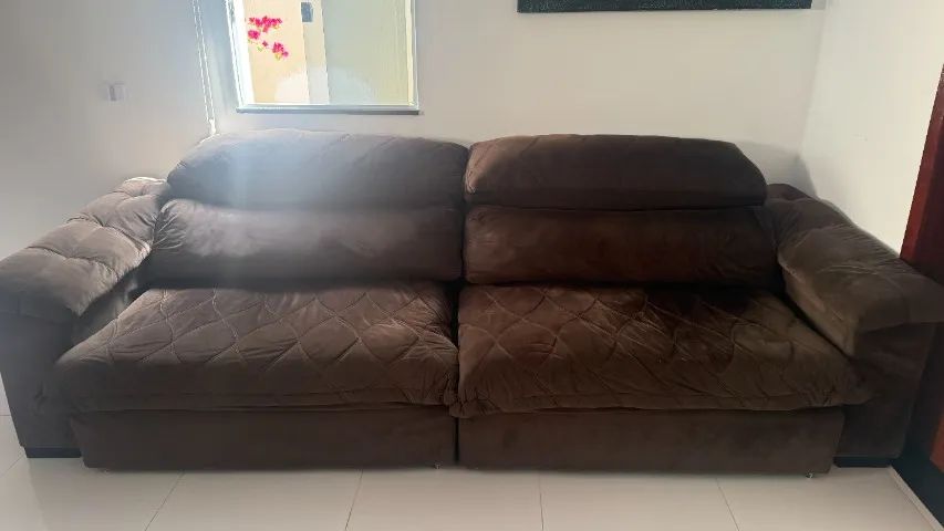 Sofá Retrátil e Reclinável 2,95m Extra Great BIG - Molas Ensacadas - Cor Castor - Foto 2