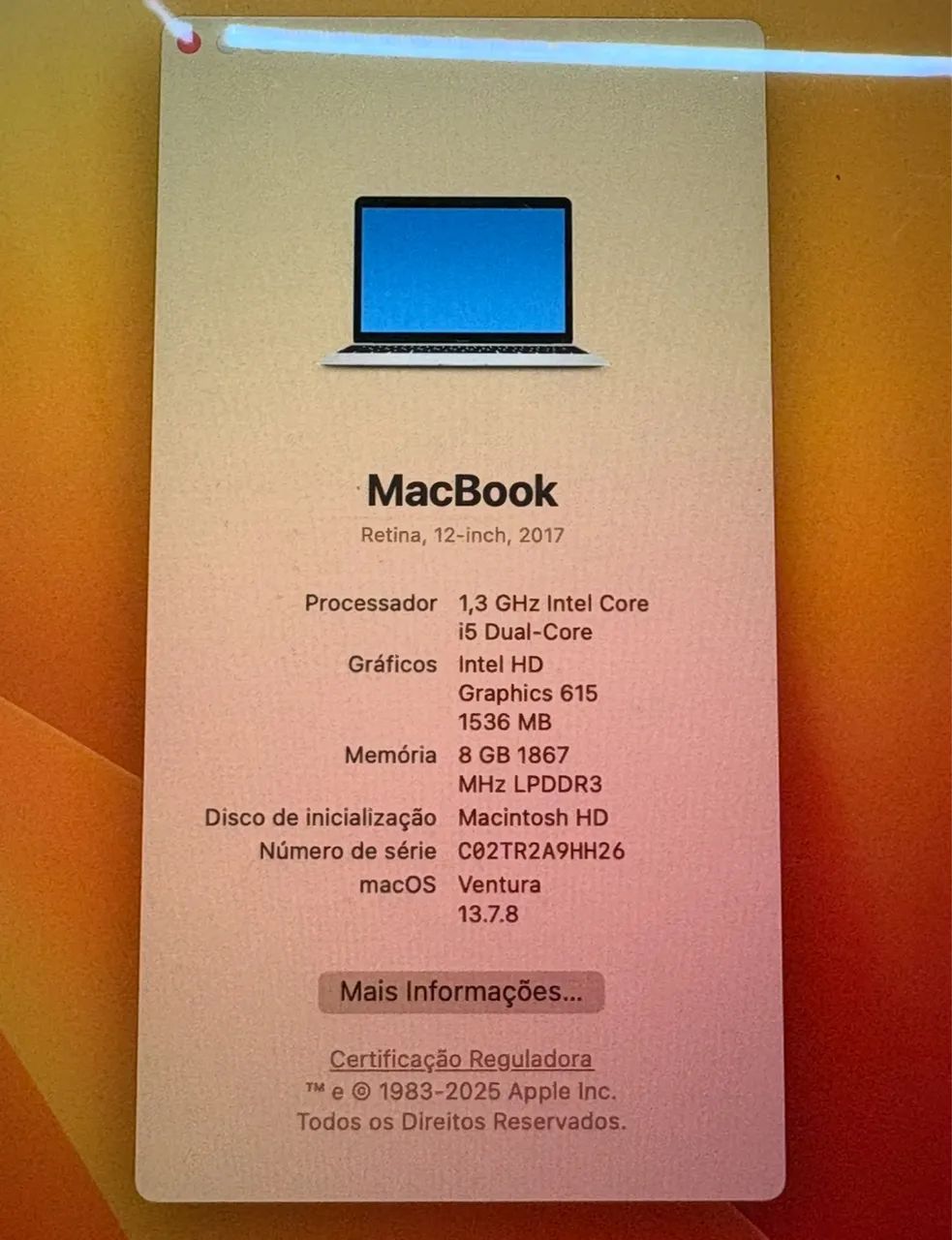 MacBook Retina 12? 2017 - Intel Core i5 | 8GB RAM | SSD 512GB