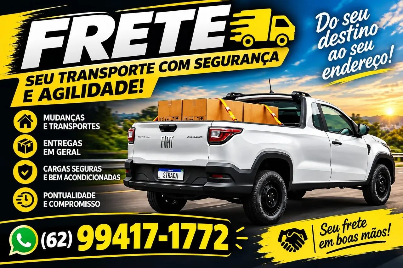 Frete em todo estado de Goiás 