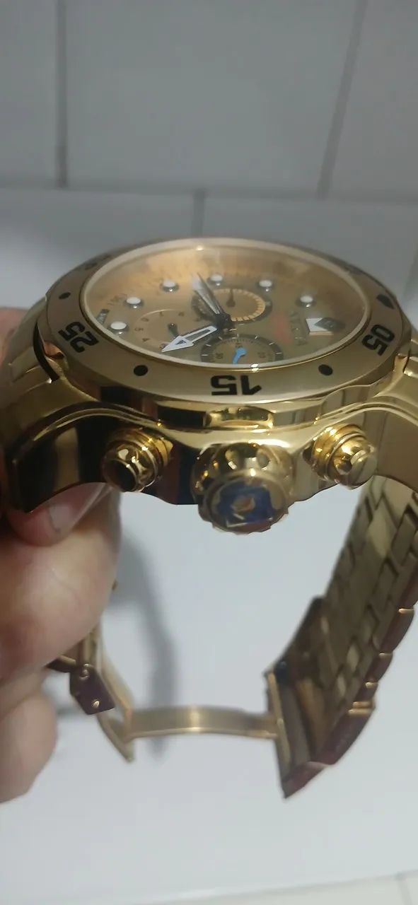 Relógio invicta dorado máquina ronda cronômetro.  - Foto 4