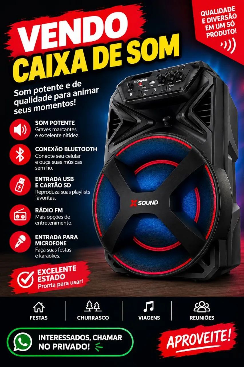 Caixa de som mondial 