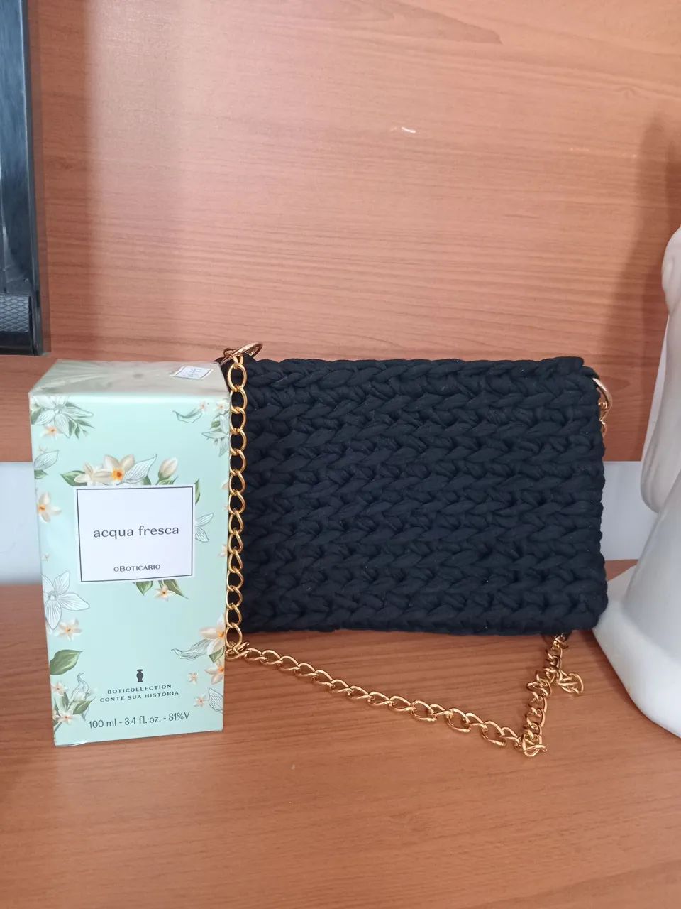 Kit Colônia Boticário + Bolsa Crochê 