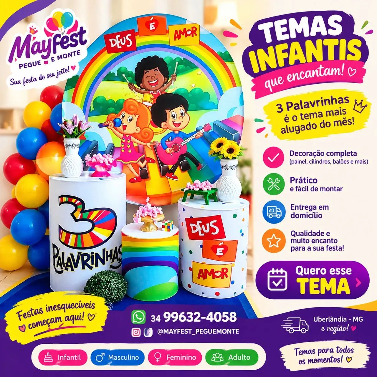 Decoração de Festa Pegue e Monte - Foto 4