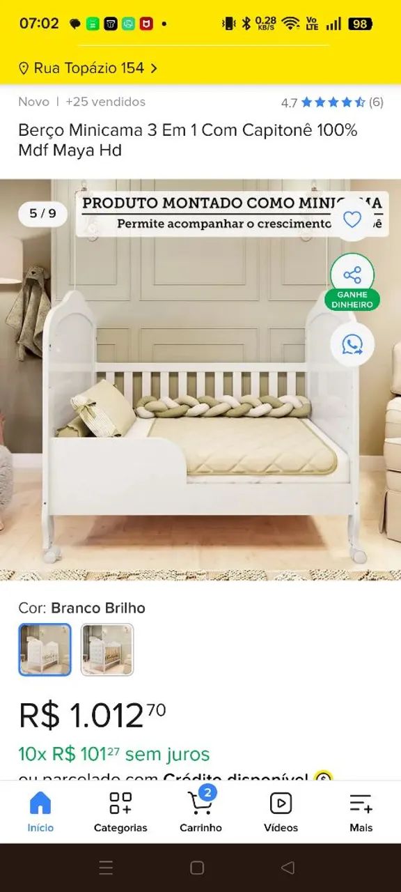 Berço 3 em 1 