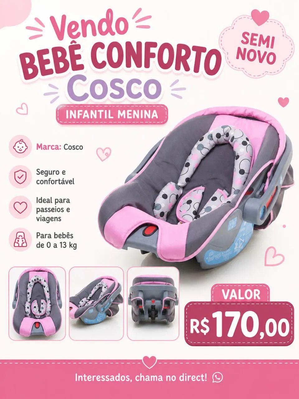 Bebê conforto Cosco Menina 