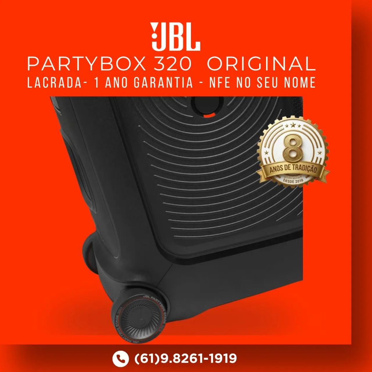 JBL PARTYBOX STAGE 320 - POTÊNCIA E PERFORMANCE (ORIGINAL & LACRADA) - Foto 6