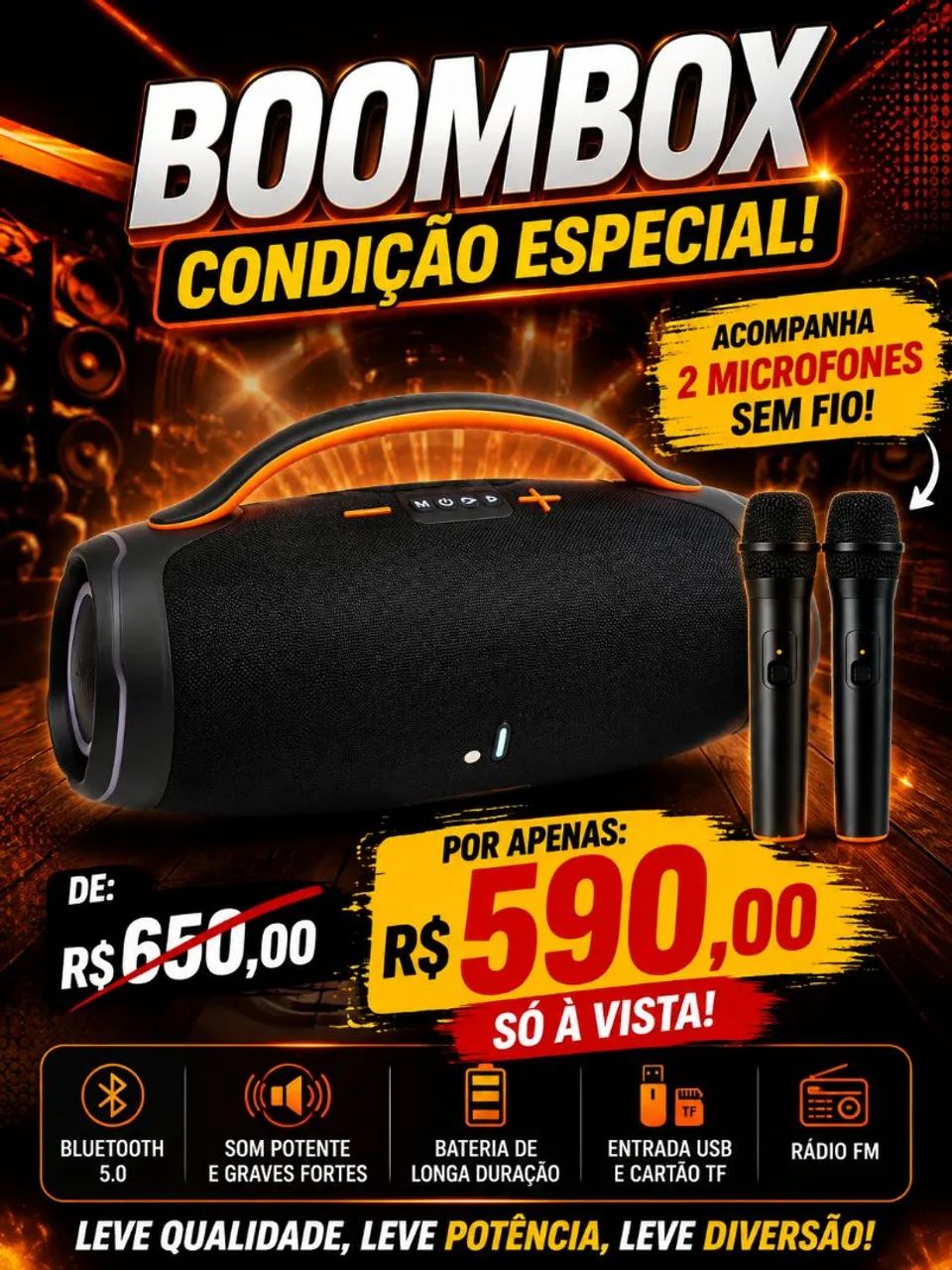 SOM BLUETOOTH BOOMBOX ESPECIAL  - Foto 3